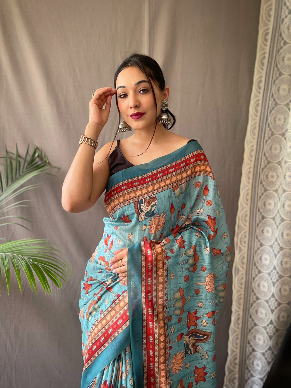 Pure Malai Cotton Saree With Big Border