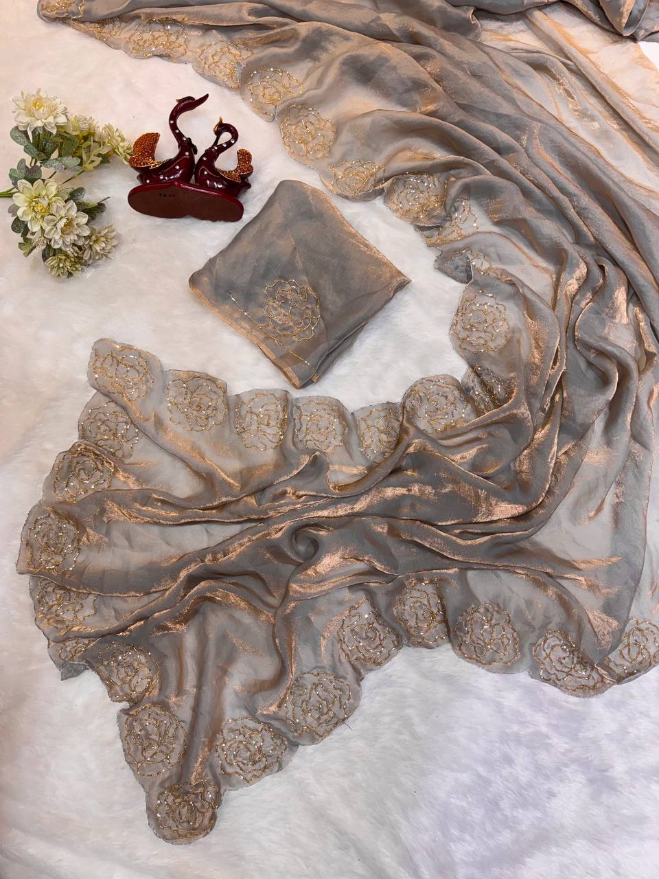 Beautiful Colors In Super Trending Handwork Designer Saree
