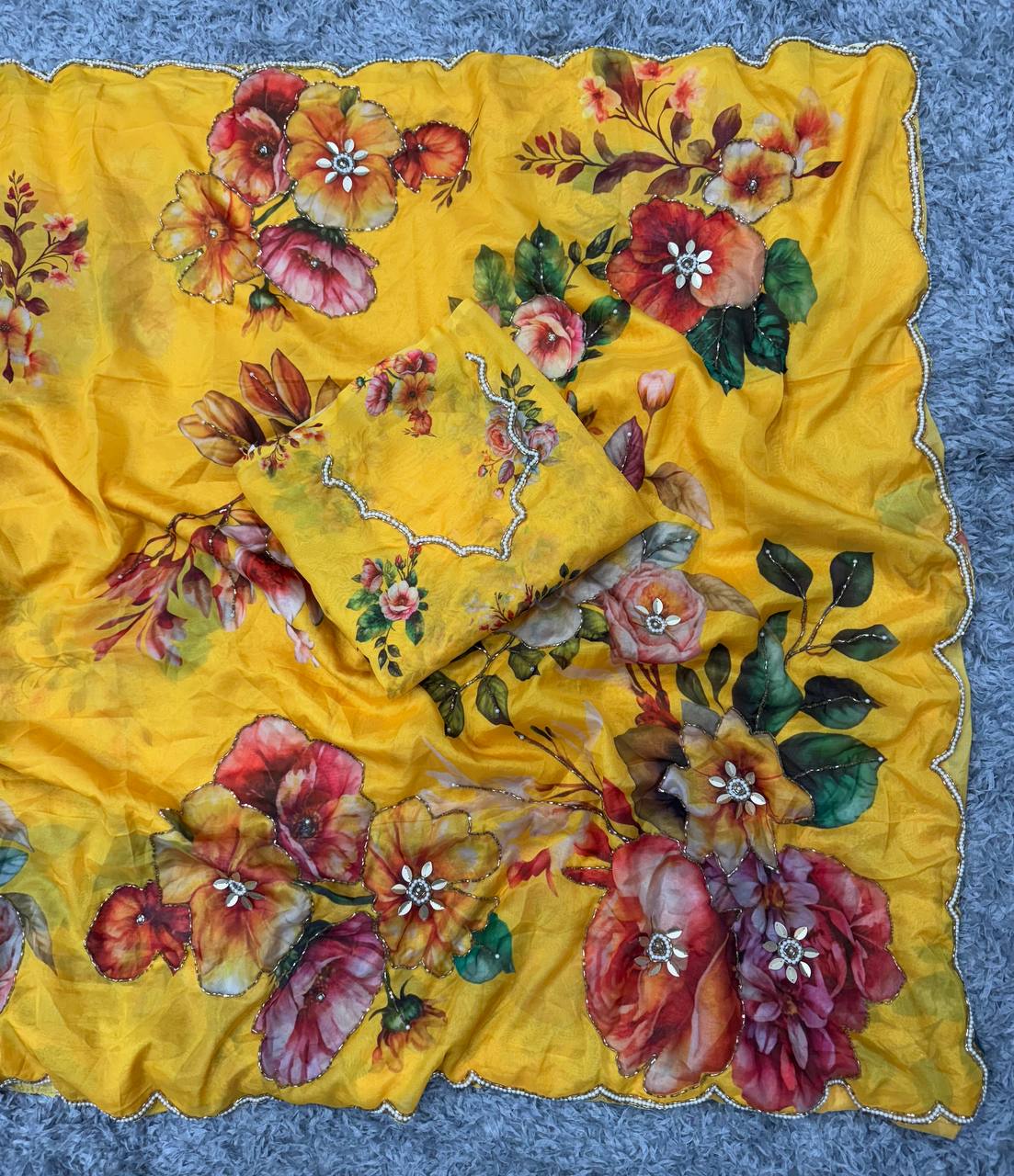 Exclusive Floral Handwork Saree