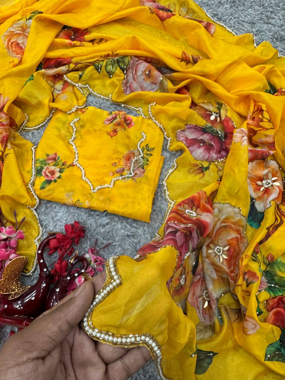 Exclusive Floral Handwork Saree